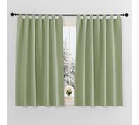 PONY DANCE Rideau Occultant - Rideaux et Draperies a Pattes Petite Fenetre | Décoration Cuisine Placard, Isolation Chaleur uv, Décor Maison Chambre, Largeur 140 x Hauteur 145cm, Vert Pomme, 2 Pièces