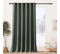 PONY DANCE Rideau Occultant Thermique - Rideaux de Fenêtre Isolant Lumiere | Grande Largeur Anti Chaleur Froid, Decoration Salon Chambre,Tombé Lourd, 200 Largeur et 245 cm Hauteur, 1 Pièce, Vert Gris