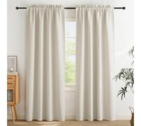PONY DANCE Rideau Occultant Thermiques - Rideau Opaque Isolation Froid/Chaleur Passe Tringle, Décoration pour Fenêtre Maison Chambre Enfant/Adulte, 140L X 240H cm, Lot de 2, Beige Clair
