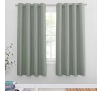 PONY DANCE Rideau Occultant Vert Sauge, Décoration de Fenêtre Chambre Maison Salon, Draperies à Oeillets Isolant Lumineux Solid Lourd, 140L X 175H cm, 2 Panneaux