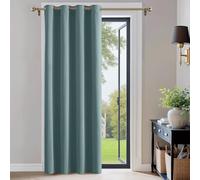 PONY DANCE Rideau Thermique Occultant - Draperies de Fenêtre Polyester Isolation Lumineux & Anti UV Décoration de Noël, Largeur 132 x Hauteur 210cm, 1 Pièce, Bleu Arctique