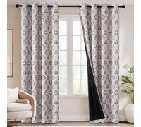PONY DANCE Rideaux 100 % Occultants 2 Panneaux, Motif Floral Délicat en Rose Clair, Style Bohème Chic Rideaux Isolants Thermiques pour Salon, Chambre, Chambre d'Enfant, L 132 x H 245 cm