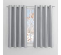 PONY DANCE Rideaux Chambre - Rideau Occultants Isolant Thermique anti Froid Draperie Décoration de Fenêtre pour Cuisine Maison Intérieurs, L 117 sur H 137 cm, Gris Argenté, 2 PCs