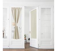 PONY DANCE Rideaux Occultant Passe Tringle - Lot de 2 Rideau Opaque Brise Vue Anti Regard, L60xH240cm, Decoration Intérieurs pour Chambre Enfants Adultes/Salon/Fenetre/Porte/Cuisine, Beige Clair