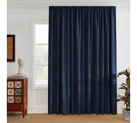 PONY DANCE Rideaux Occultant Thermique Galon Fronceur Décoration Salon | Grande Largeur L200 x H245cm, Isolant anti Chaleur Froid, Bloquer Lumiere pour Fenêtre Chambre Maison, Lot de 1,Bleu Foncé