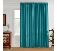 PONY DANCE Rideaux Occultant Thermiques Galon Fronceur Grande Largeur | L300 x H245cm, Lot de 1 Rideaux Anti Froid Chaleur anti Uv, Decoration Fenetre Chambre Chambre Salon Maison, Bleu Canard