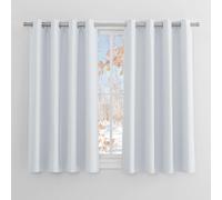 PONY DANCE Rideaux occultants avec oeillets, 2 panneaux, L 140 x l 145 cm (L 55 x l 57 pouces), blanc gris