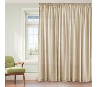 PONY DANCE Rideaux Voilage - Rideau Lin Naturel Draperies Galon Fronceur | Voile Demi Transparent Décoration de Salon Maison Fenetre,Romantique,Largeur 300cm sur Hauteur 260cm, Kaki,1 Pièce