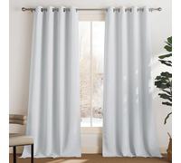 PONY DANCE Store occultant avec oculaires, lot de 2 panneaux, L 140 x H 245 cm (L 55 x H 96 pouces), blanc-gris