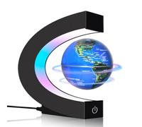 Poojaed Globe terrestre en lévitation magnétique avec lumières LED, Utilisé pour la décoration de bureau, de la maison et du bureau, un gadget high-tech qui peut être offert comme cadeau de vacances