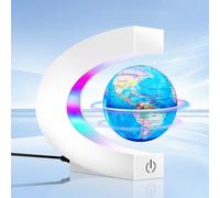 Poojaed Lampe globe magnétique flottante avec lumières LED, gadget cool en C pour bureau, maison, bibliothèque, décoration de bureau, cadeau cool pour hommes, femmes, père, maris (globe terrestre, 8,5