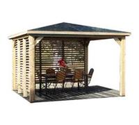 HABRITA Pool house Blueterm en bois massif - Poteau 14 x 12 cm - Dimensions 3,79 x 3,79 m