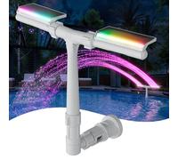 POOLHACKER Fontaine solaire de piscine avec lumières LED 10 couleurs, design épuré nouvellement raffiné, capteur de crépuscule automatique et minuterie, télécommande, pulvérisation réglable à double