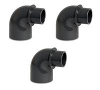 Poolmart Coude à 90° réduit | PVC-U | 40/50 mm x 50 mm | Manchon adhésif/raccord adhésif x manchon adhésif | 10 bar | (lot de 3)