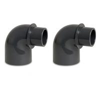 Poolmart Coude à 90° réduit | PVC-U | 40/50 mm x 50 mm | Manchon adhésif/raccord adhésif x manchon adhésif | 10 bar | (lot de 2)