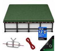 poolomio Bâche de protection rectangulaire pour piscine - 300 x 200 cm | Bâche piscine 3x2m - 200g/m² PE robuste résistant aux UV - corde en acier & cliquet - taille réelle 360x260cm