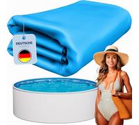 poolomio Film de Piscine Bleu, Rond, 360 x 90 cm, pour Piscine à parois en Acier, résistant à l'hiver et aux UV, Film de Rechange pour Piscine de Jardin, Housse intérieure de Piscine 0,225 mm