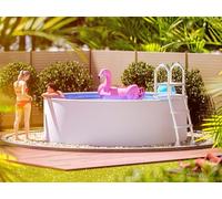 poolomio® Piscine ronde à paroi en acier - 460 x 120 cm - Blanc - Piscine de jardin robuste comme piscine hors sol ou piscine encastrable - Kit complet avec film intérieur 0,5 mm, skimmer et buse