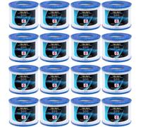 PoolPure Filtre VI pour piscine, cartouches filtrantes VI pour Lay-Z-Spa Miami, Monaco, Vegas, filtre de piscine Remplace la cartouche originale BW58323, filtre VI PATRONE (16 pièces)