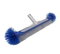 Poolvio Brosse de nettoyage professionnelle de 44,5 cm pour sols et murs de piscine avec poils en nylon durables autour de 360 degrés, poignée en aluminium à clip EZ - Balayez facilement les murs, les