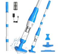 PoolyPoly Aspirateur de Piscine sans Fil, Aspirateur pour Spa Rechargeable | 3 en 1 Aspirateur Balai Piscine Hors Sol, Aspirateur à Main Électrique pour Spa, Jaccuzi, Petite Piscine, Bleu