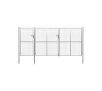 vidaXL Portail jardin acier 400x150 cm - Argenté