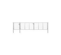Portail De Jardin Acier 500 X 100 Cm Argenté