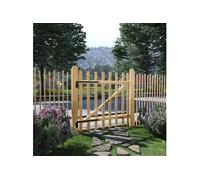 vidaXL Portillon simple en bois de noisetier 100x100 cm pour jardin