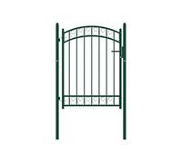 Poort met gebogen bovenkant 100x125 cm staal groen146364