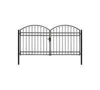 vidaXL Portillon double porte 300x150 cm noir