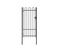 Portillon simple porte avec dessus arqué Acier 1x2 m Noir