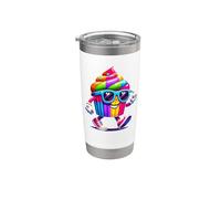 Pop Art Cupcake Boulanger Cuisson Cupcakes Gobelet isotherme en acier inoxydable double paroi