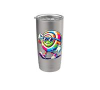 Pop Art Roulé à la cannelle Cuire Boulanger Boulangerie Gobelet isotherme en acier inoxydable double paroi