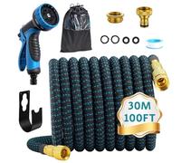 POP lina Tuyau Arrosage Extensible 30m, Tuyau D’arrosage Extensible avec 1/2" et 3/4" Adaptateurs, 10-Modes d'Arrosage, Tuyau Arrosage pour Irrigation, Jardin, Nettoyage
