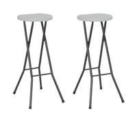 Pop Market - Lot de 2 Chaises de bar pliables - Tabourets de bar Fauteuil de bar Style Contemporain PEHD et acier Blanc JOLI856413