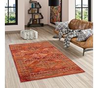 Pergamon Pop-Vintage - Tapis de Designer Orient - Bordure Terre Cuite - 5 Tailles