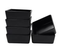 POPAPIE 6 Pièces Bols à Sauce Soja,Bol Carrés pour Sauces Soja,Noirs Coupelle Sàuce Assiette,Mini Bol à Snacks pour Dessert Pâtes Nouilles Riz Salade Fruits ou Restaurants(9.2x9.2x3.9cm)