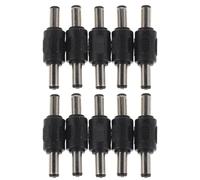 POPETPOP 10 Pièces Adaptateur de Couplage Cylindrique CC, Connecteur D'adaptateur Secteur Mâle à Mâle, PVC et Métal, Noir, pour LED et Appareils, Compatible Bureau Mobile et Prise de Vue
