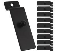 POPETPOP 10 Pièces Crochet Métallique en Acier au Carbone Noir pour Tableau Encoche, Crochet Mural Robuste sans Perçage, pour Système Commercial à Lattes
