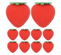 POPETPOP 100 Pièces Gomme Miniature Rouge de Fraise en TPR Ergonomique et Portable pour Étudiants, pour Sessions D'étude et Corrections sur Cahiers et Crayons