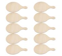 POPETPOP 10pièces Planches à Découper Rondes Bois Brut pour DIY Surface Lisse et Poignées avec Planches Bois pour Dessin et Décoration Kit Artisanal Sûr