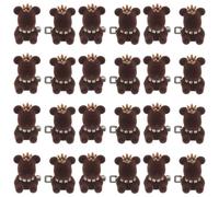 POPETPOP 12 Pièces Clip de Serrage Taille pour Pantalon en Métal Marron Design Ours Élégant, Épingles Ajustables pour Vêtements, pour Tenues Assorties en Famille