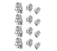POPETPOP 12 pièces Pince à Corde Serrage-Câble à Câble Métallique en Acier Inoxydable, Simplex, Argenté, Prévention du Glissement, pour Travaux en Altitude et Équipement d'Aventure