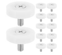 POPETPOP 12 Pièces Roulette de Tiroir en Nylon Blanc Roulement à Billes, Galet à Visser Robuste pour Meubles de Bureau Cuisine, Compatible Facile et Solide