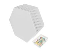 POPETPOP 12pièces Dalles Isolantes Acoustiques Hexagonales Blanches avec Punaises Tapis Absorbant pour Murs et Plafonds Décoration Murale Pratique