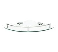 POPETPOP 1ensemble Étagère Murale Verre Trempé et Acier Inoxydable pour Salle de Bains Rangement Salle de Bains Angle pour Toilettes Rangement pour Trousse de Toilette Brosses à Dents