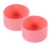 POPETPOP 2 Pièces Housse Antidérapante en Silicone Rose pour Bouteille et Verre, Protège-Fond Isolant Thermique Design Minimaliste et Propre, Adaptée aux Bouteilles Réutilisables