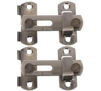 POPETPOP 2 Pièces Verrou de Porte Vintage en Acier Inoxydable 7,3x5x1,2cm Verrouillage Automatique pour Porte Coulissante, Armoire à Vin et Garde-robe, Vis M5 Inclus