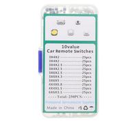 POPETPOP 250pcs Bouton-poussoir momentané Micro-interrupteur pour voiture, en plastique, 10 types différents, modification et entretien automobile