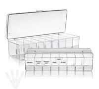 POPETPOP 2pièces Boîte de Rangement Câble Transparente avec Compartiments Multiples pour Organisateur de Fils et Câbles Téléphone Usage Polyvalent et Bords Arrondis pour Sécurité